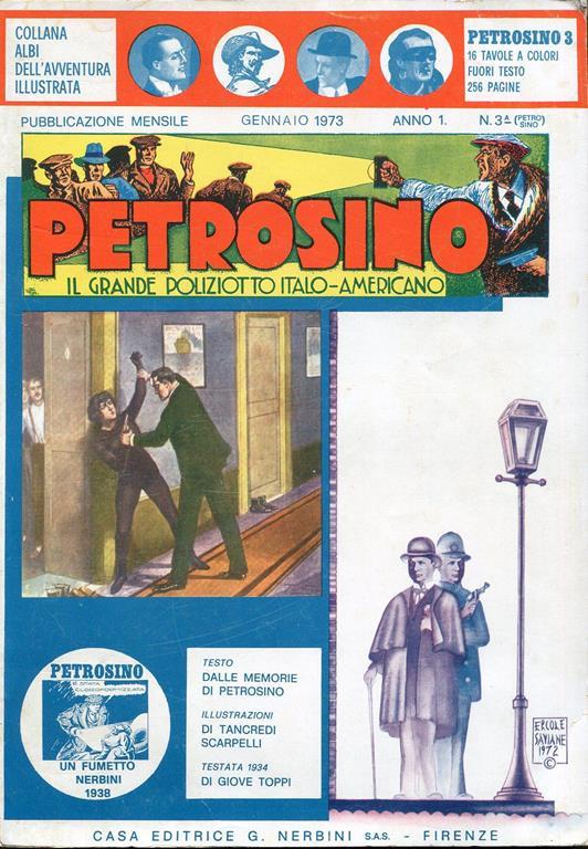 Petrosino Il grande poliziotto italo-americano (Il delitto del castello di Saavreda - La contessa dalle tenagli d'argento) - Tancredi Scarpelli - copertina