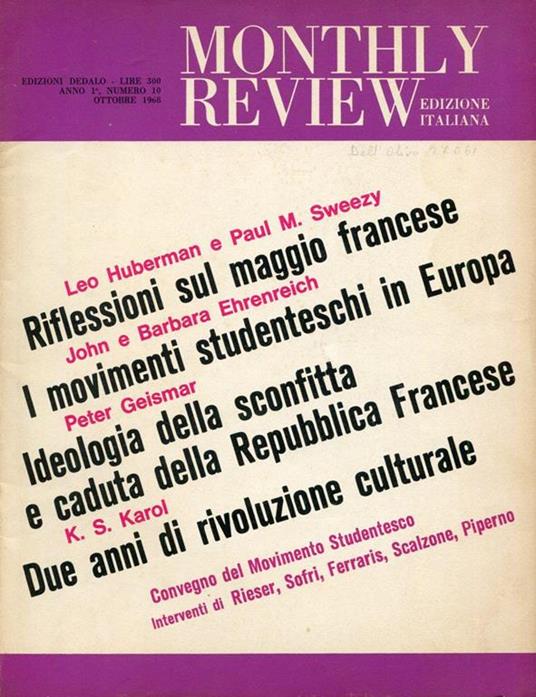 Monthly review. 1968 (nn. 9 - 10-11) - 1969 (n. 11) - 1970 (nn. 1/2 - 3 - 4/5 - 7 - 11) - 1972 (n. 11/12) - 2