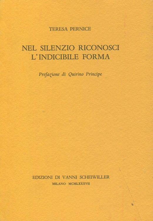 Nel silenzio riconosci l'indicibile forma - copertina