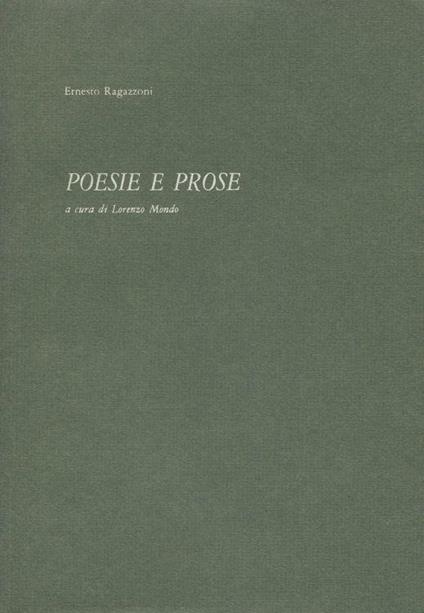 Poesie e prose - Ernesto Ragazzoni - copertina