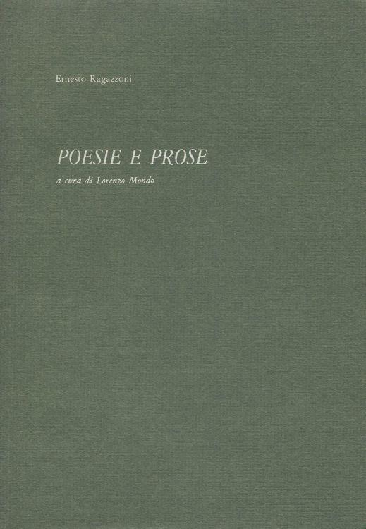 Poesie e prose - Ernesto Ragazzoni - copertina