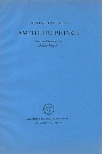 Amitié du prince - Saint-John Perse - copertina