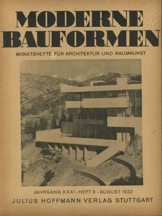 Moderne Bauformen. Monatshefte fur Architektur und Raumkunst. Jahrgang XXXI, Heft 8, August 1932 - copertina