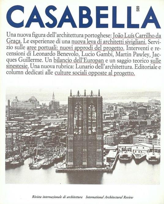 Casabella. Numero 589 Aprile/April 1992 - copertina