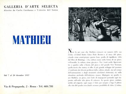 George Mathieu, Galleria Selecta 1957 - Georges Mathieu - copertina