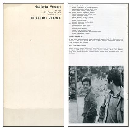 Claudio Verna. Galleria Ferrari 1971 - Claudio Verna - copertina