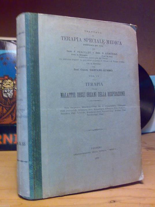 Terapia Delle Malattie Degli Organi Della Respirazione - Napoli 1898 - copertina