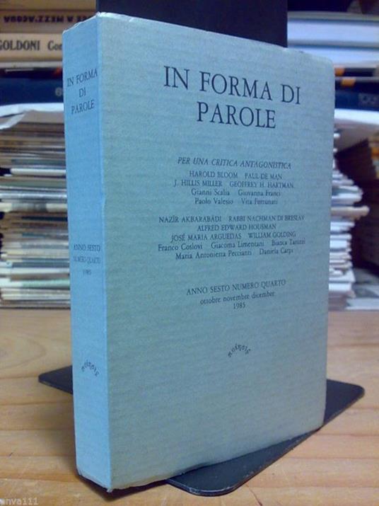 In Forma Di Parole / Per Una Critica Antagonista - 1985 - Num. 711 / 1500 - copertina