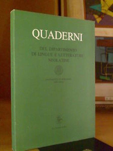 Quaderni Del Dipartimento Di Lingue E Lettere Neolatine - copertina