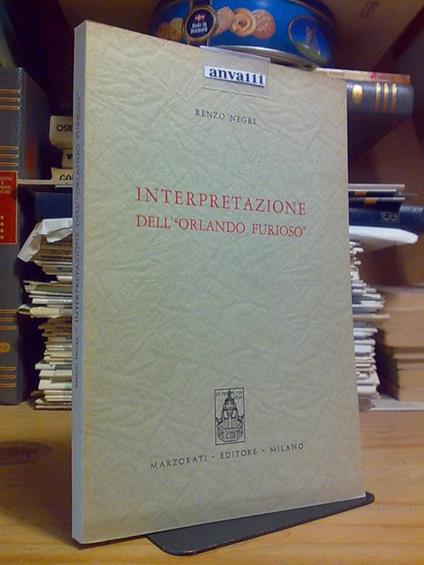 Renzo Negri - INTERPRETAZIONE DELL' ORLANDO FURIOSO - 1971 - copertina