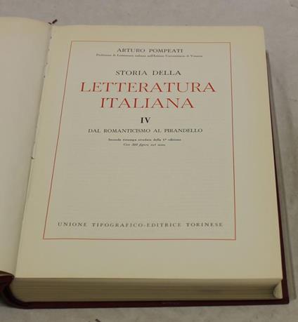 Letteratura italiana volume IV - Arturo Pompeati - copertina