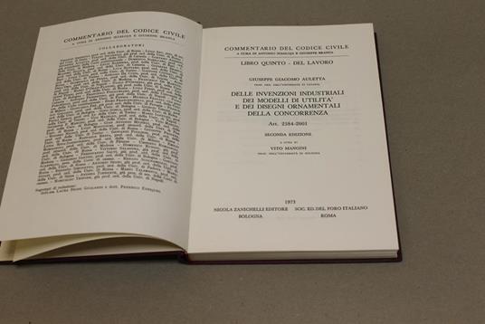 Delle invenzioni industriali dei modelli di utilità e dei disegni ornamentali della concorrenza - Giuseppe Giacomo Auletta - 2