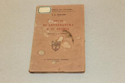 Studi di Letteratura e di Storia - copertina