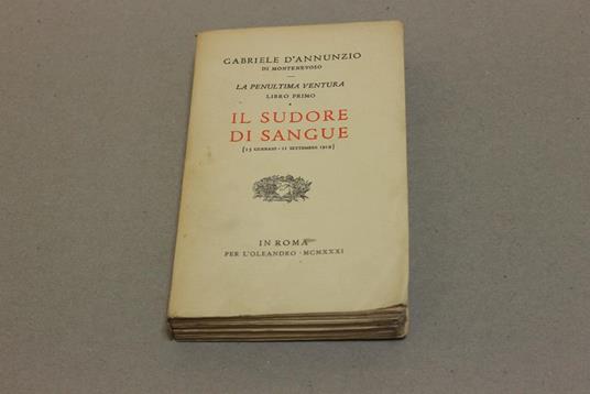 Il Il sudore di sangue - Gabriele D'Annunzio - copertina
