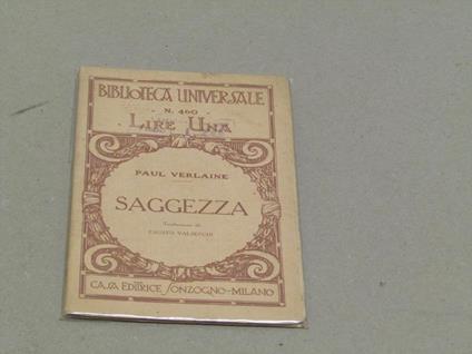 Saggezza - Paul Verlaine - copertina