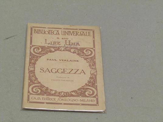 Saggezza - Paul Verlaine - copertina