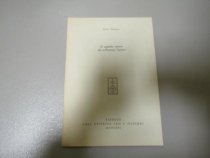 Il Il Capitolo Quarto Dei Promessi Sposi Estratto Da: Lettere Italiane Anno Xxiii - N. 4 1971 - Ettore Paratore - copertina