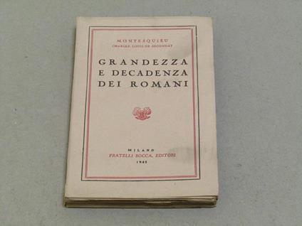 Grandezza e decadenza dei Romani - Charles L. de Montesquieu - copertina