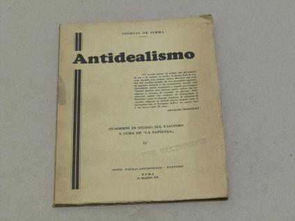 Antidealismo - copertina