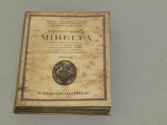 Mirella. Tomo secondo - Frédéric Mistral - copertina
