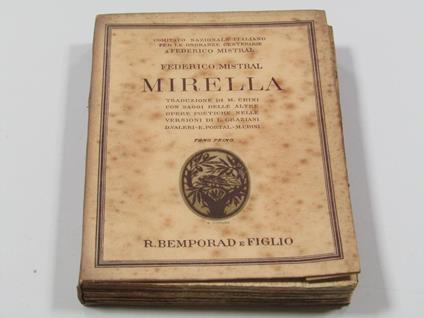 Mirella tomo primo - Frédéric Mistral - copertina