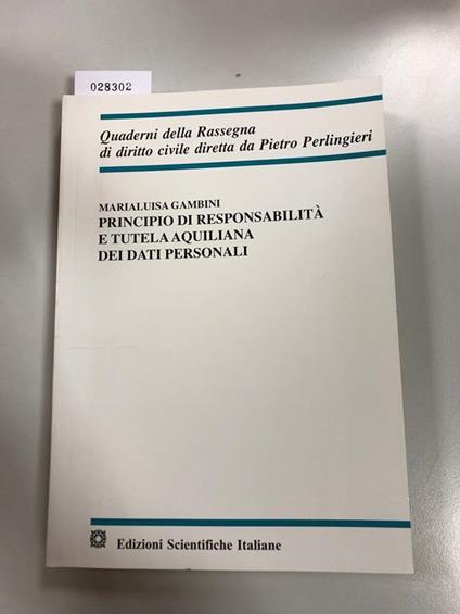 Principio di responsabilità e tutela aquiliana dei dati personali - Marialuisa Gambini - copertina