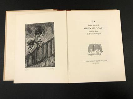 Maccari Mino. 72 disegni assortiti. Incisioni in legno di Ernesto Romagnoli, Vanni Scheiwiller editore, Officina Bodoni di Mardesteig, 1963 - Mino Maccari - copertina