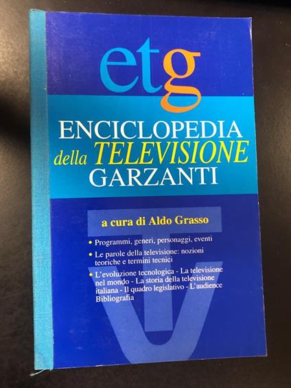 Grasso Aldo (a cura di). Enciclopedia della televisione. Garzanti 1996 - I - Aldo Grasso - copertina