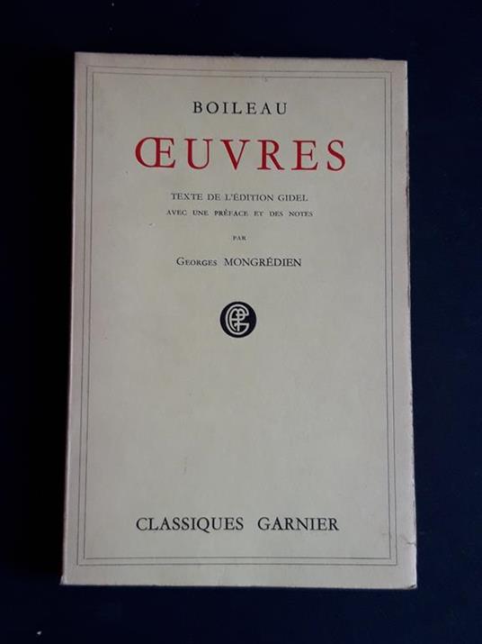 Oeuvres. Editions Garnier. 1952 - I - Nicolas Boileau - copertina