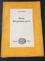 Storia del pensiero greco. Einaudi. 1951