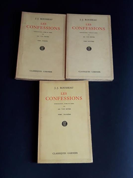 Les confessions. Editions Garnier. 1952 - I. 3 voll - Jean-Jacques Rousseau - copertina