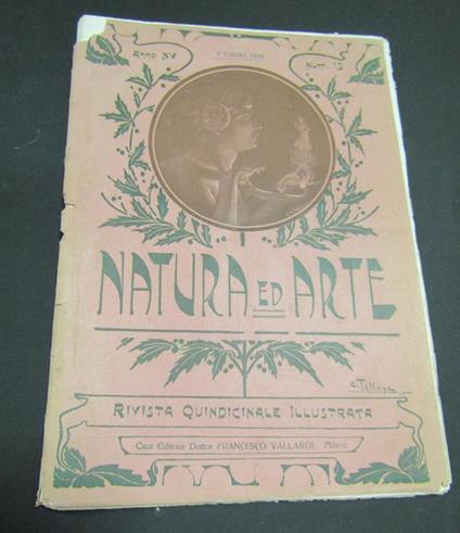 Natura ed arte. Rivista quindicinale illustrata. Anno XV. Num. 13. Dottor Francesco Vallardi. 1906 - copertina