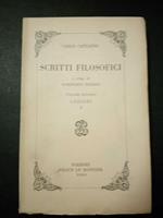 Cattaneo Carlo. Scritti filosofici. Felice le monnier. 1960. Voll. II