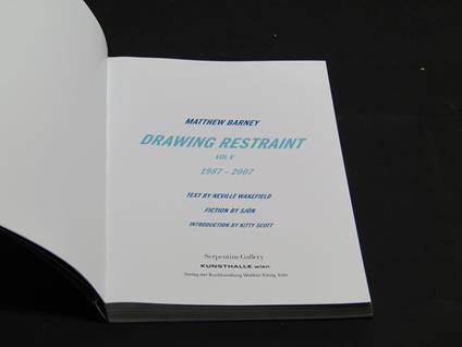 Matthew Barney. Drawing restrant Vol. V. 1987-2007. Serpentine gallery. 2007 - copertina