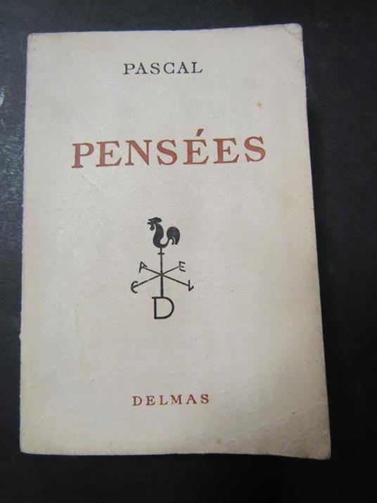 Pensèes. Delmas. 1952 - Pascal - copertina