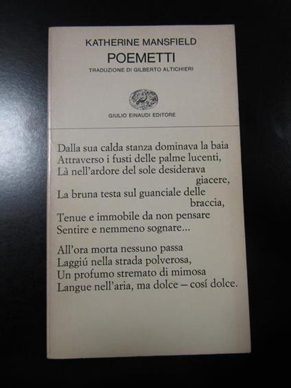 Poemetti. Einaudi 1980 - Katherine Mansfield - copertina