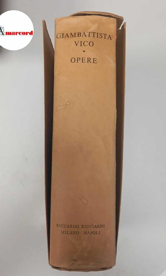Vico Giambattista, Opere, Ricciardi, 1953 - Giambattista Vico - copertina