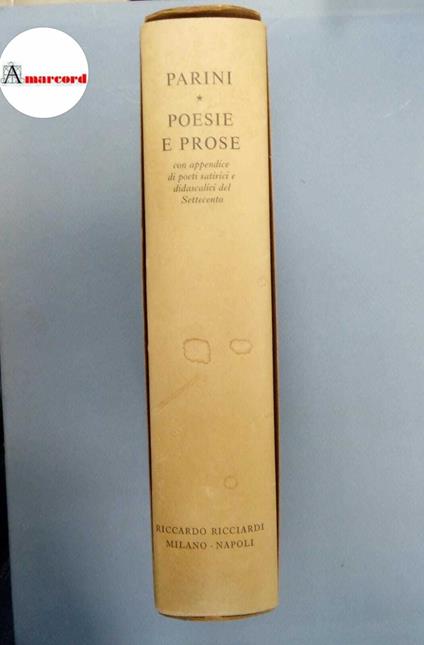 Parini Giuseppe, Poesie e prose, Ricciardi, 1951 - Giuseppe Parini - copertina