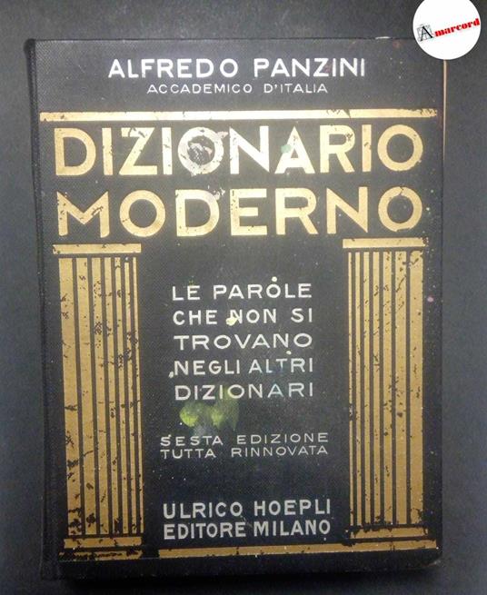 Panzini Alfredo, Dizionario moderno, Hoepli, 1931 - Alfredo Panzini - copertina