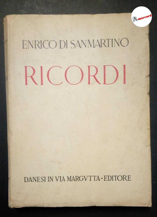 Di Sanmartino Enrico, Ricordi, Danesi, 1943 - copertina