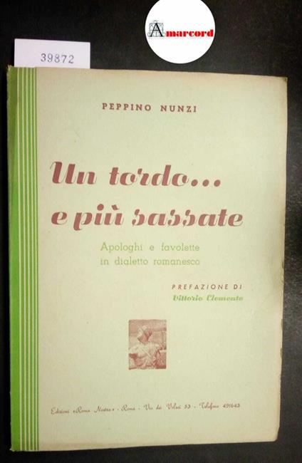 Nunzi Peppino, Un tordo... e più sassate, Roma Nostra, 1949 - copertina