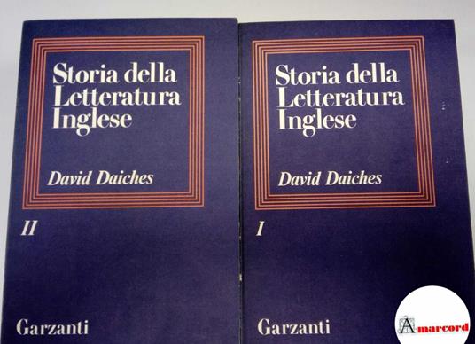 Daiches David. Storia della letteratura inglese. 2 voll. Garzanti 1980 - David Daiches - copertina