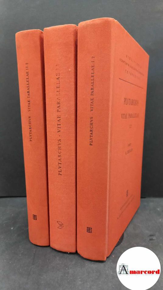 Plutarchus. , and Ziegler, K.. , Lindskog, Claes. Plutarchi Vitae Parallelae 3 voll. Lipsiae in aedibus B. G. Teubneri, 1957 - copertina