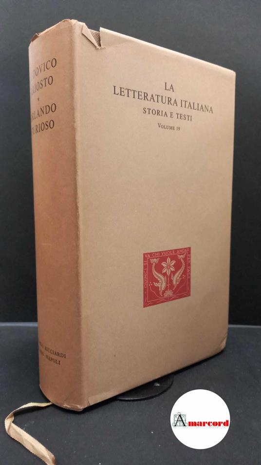 Ariosto, Ludovico. , and Caretti, Lanfranco. Orlando furioso Milano, Napoli Riccardo Ricciardi, 1963 - Ludovico Ariosto - copertina