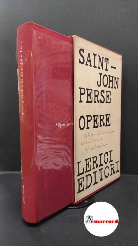 Saint-John Perse. , and Ungaretti, Giuseppe. , Lucchese, Romeo. 1: Elogi Milano Lerici, 1960 - Saint-John Perse - copertina