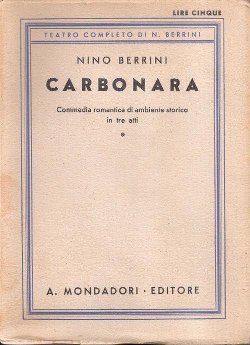 Carbonara. Nino Berrini - Nino Berrini - copertina