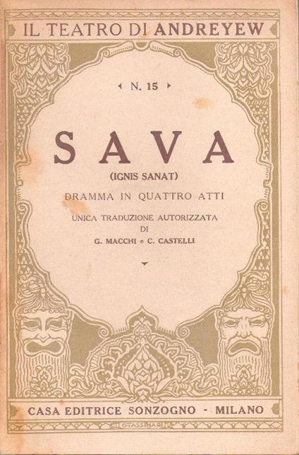 Sava (Ignis sanat) Dramma in quattro atti. Leonida Andreyew - Leonid Andreev - copertina