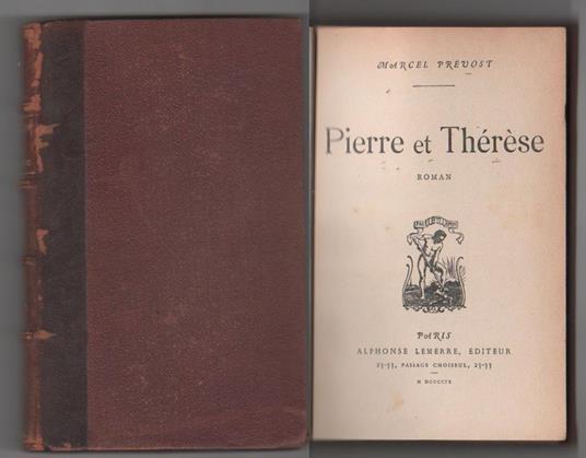 Pierre et Therese - Marcel Pr�vost - copertina