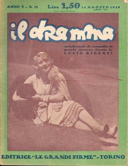 Il Dramma N° 72- 15 Agosto 1929 - copertina