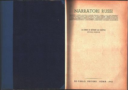 Narratori russi. De Carlo editore. Roma - copertina